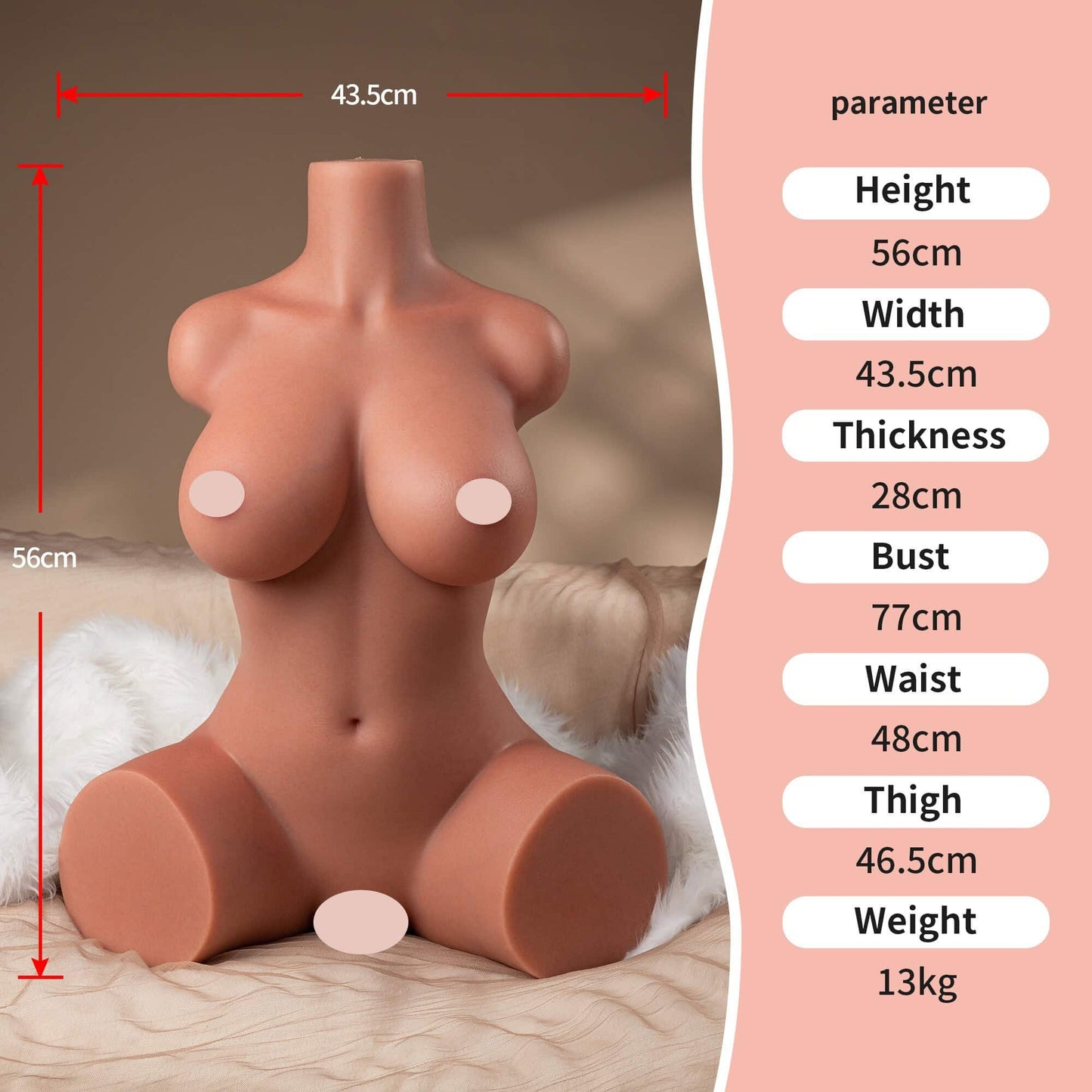 Carmen Seated Silicone Torso Sex Doll 13kg