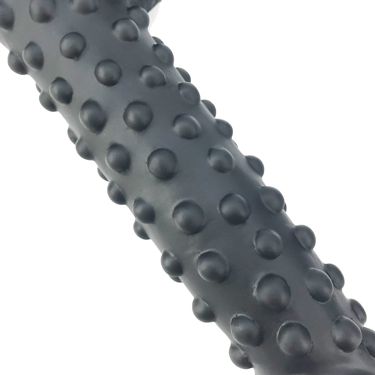 Black silicone dildo with textured design for fantasy play